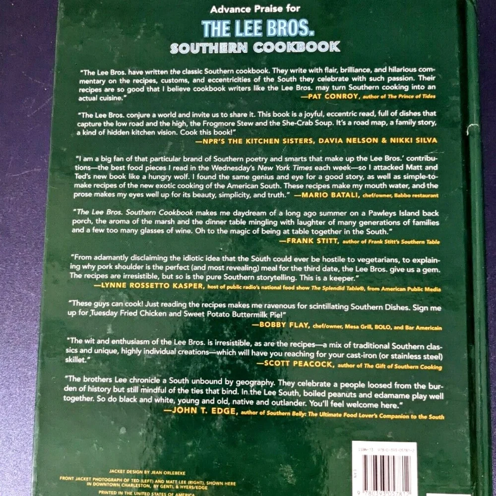 Collectors Rare Vintage Hardcover “The Lee Bros. Southern Ccokbook” - NEW
